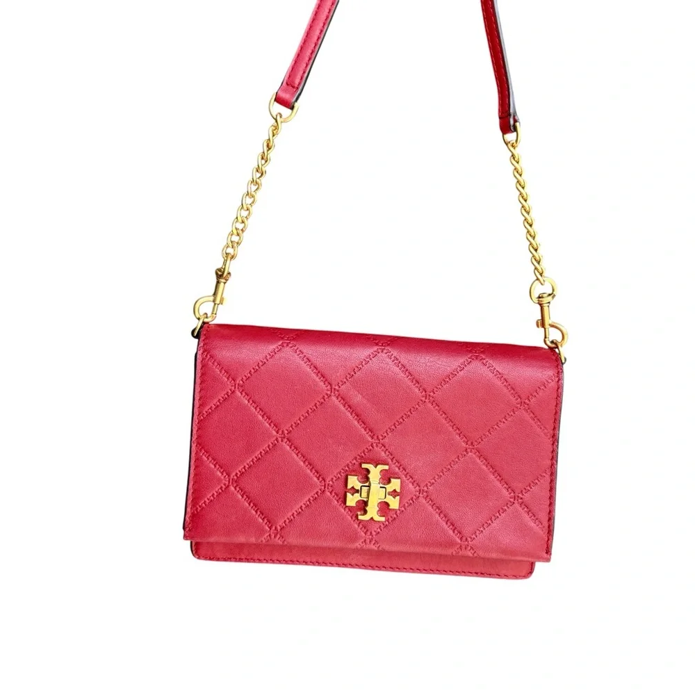 Tory Burch Georgia Turn Lock Mini Bag Red Crossbody